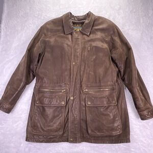 VTG Wilson's Leather Adventure‎ Bound Men's L Brown Jacket Removable Liner Vest